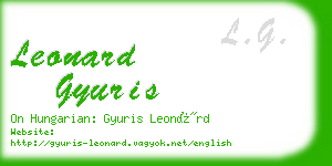 leonard gyuris business card